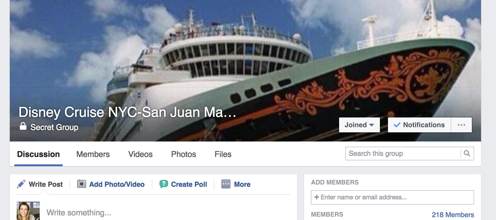 Join a Disney Cruise Facebook Group